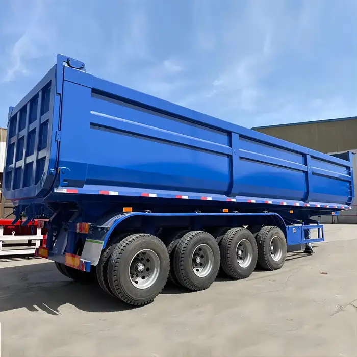 4 Axles 80 Ton U-Shape End dump trailers  Dump Truck Trailers 45cbm Tipper Semi Trailer with hydraulic cylinder