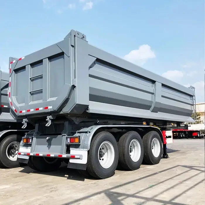 4 Axles 80 Ton U-Shape End dump trailers  Dump Truck Trailers 45cbm Tipper Semi Trailer with hydraulic cylinder