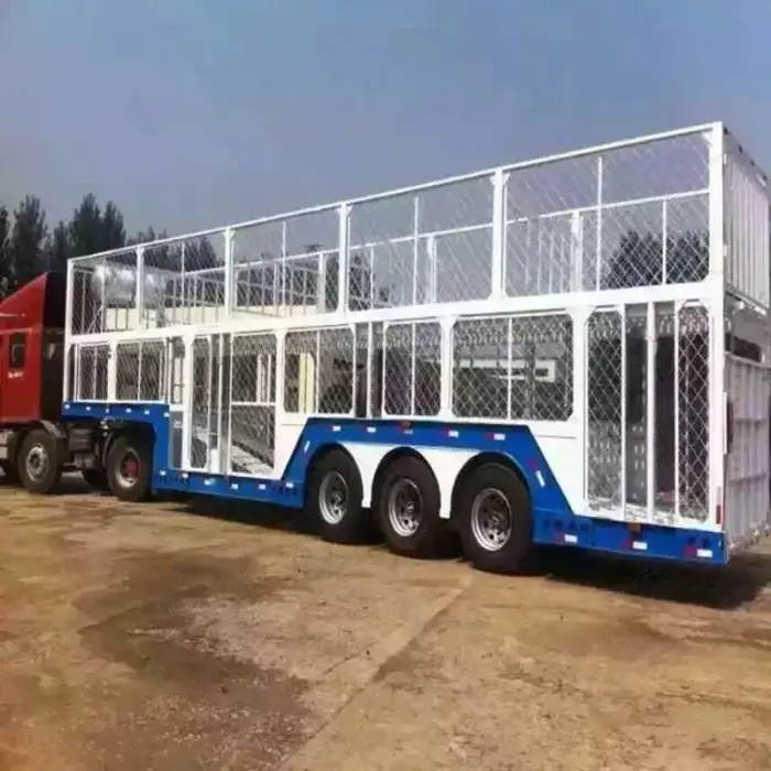 Enclosed Vehicle Transport Used Car Carrier Semi Trailer For Auto Transportation For Sale