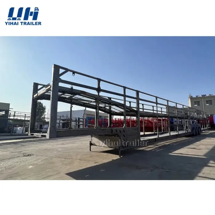 High Quality Hydraulic 2 Axles 3axles semi trailer Car Carrier Trailer car transport semi-trailer Philippin