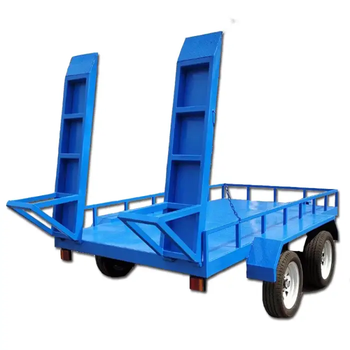 Galvanized European Box Utility Trailer for Skid Steer Loader, Excavator,Car,Tractor