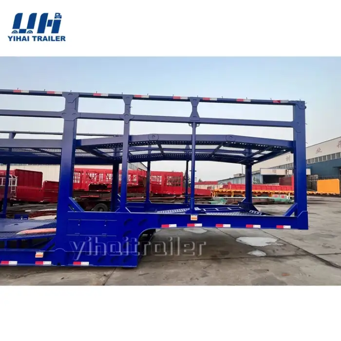 High Quality Hydraulic 2 Axles 3axles semi trailer Car Carrier Trailer car transport semi-trailer Philippin