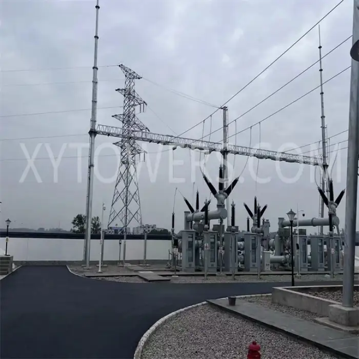 Dip Galvanised Tubular Electrical Power Substation Transformer Steel Structures