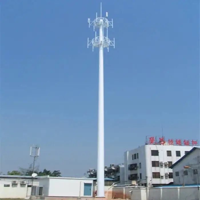 25m 40m height network mobile gsm communication monopole base station telecommunication iron wifi antenna signal tower