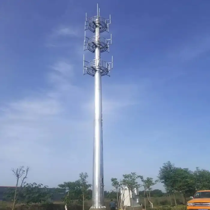 25m 40m height network mobile gsm communication monopole base station telecommunication iron wifi antenna signal tower