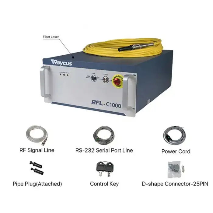 1KW 1.5KW 2KW 3KW Fiber Laser source Raycus for Thick Stainless Steel Carbon Steel Aluminum Brass and other materials cutting