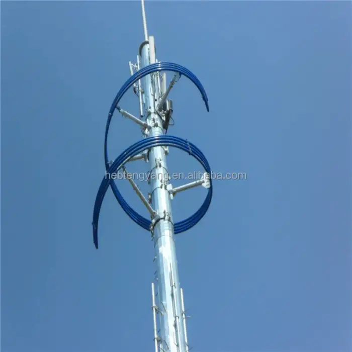 galvanized 4g phone mobile telecom wireless gsm steel supporting antenna mast communication 30 meter tower monopole