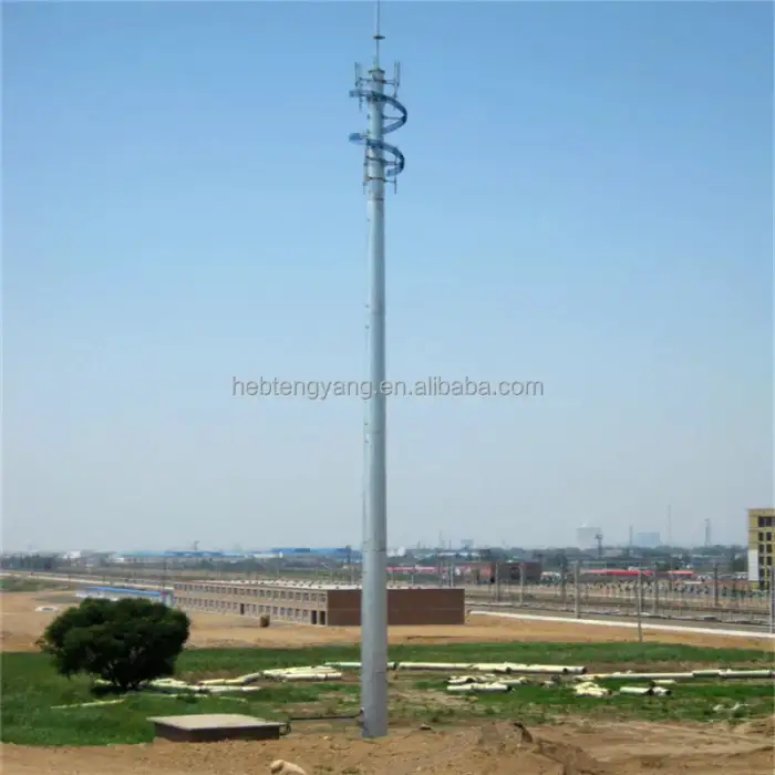 galvanized 4g phone mobile telecom wireless gsm steel supporting antenna mast communication 30 meter tower monopole