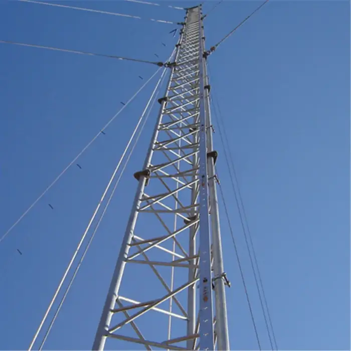 20m Guy Wire Steel Tubular Communication Telecom Guyed Tower