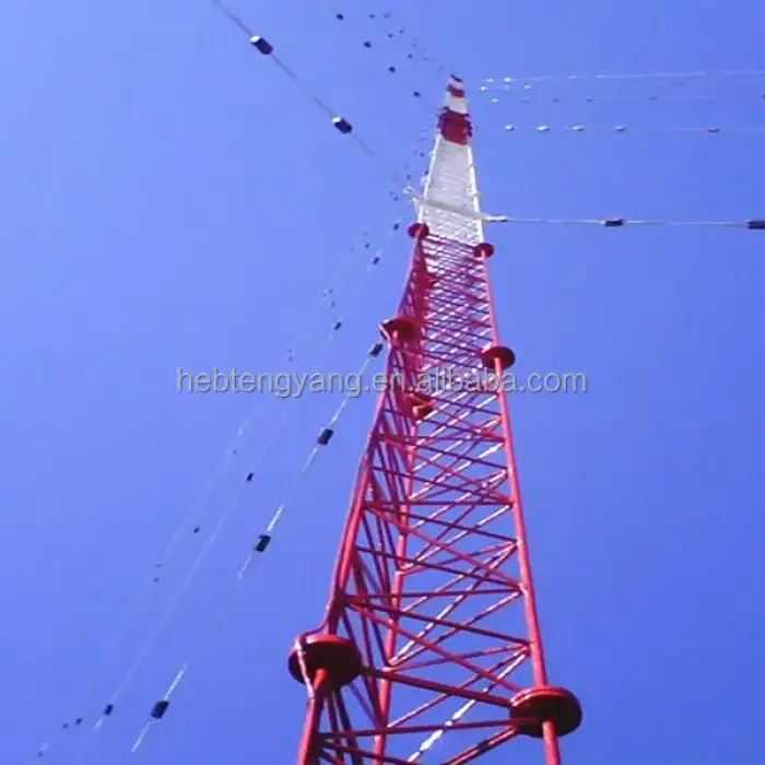 Communication tower guyed 40 to 300 feet steel guyed tower