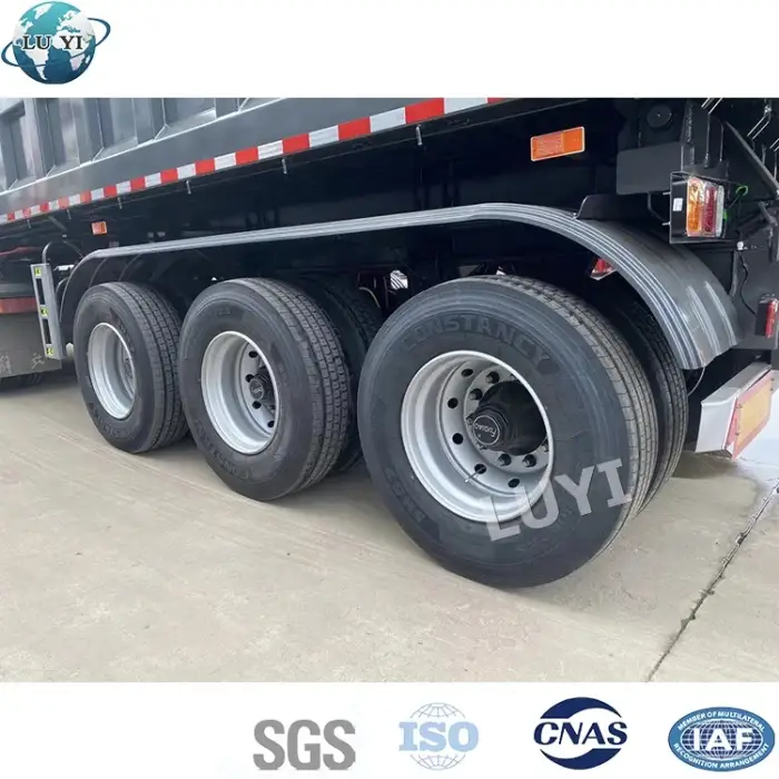 Heavy duty 40CBM 50CBM 3 axle dump box trailer tipper truck trailer