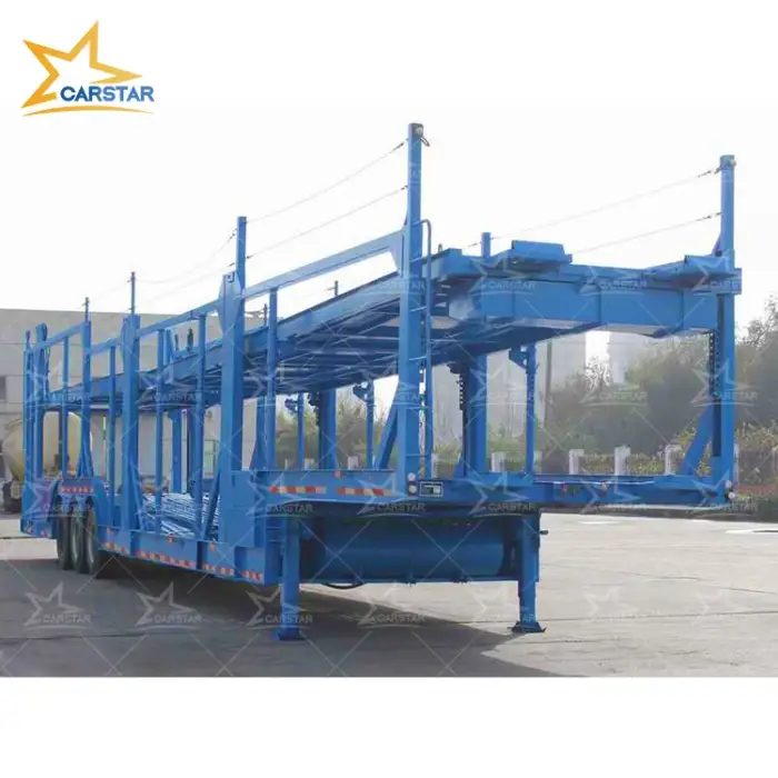 Vehicle Transportation Car Carrier Lowbed Semi Trailer 2 Car Trailer Transport Carrier