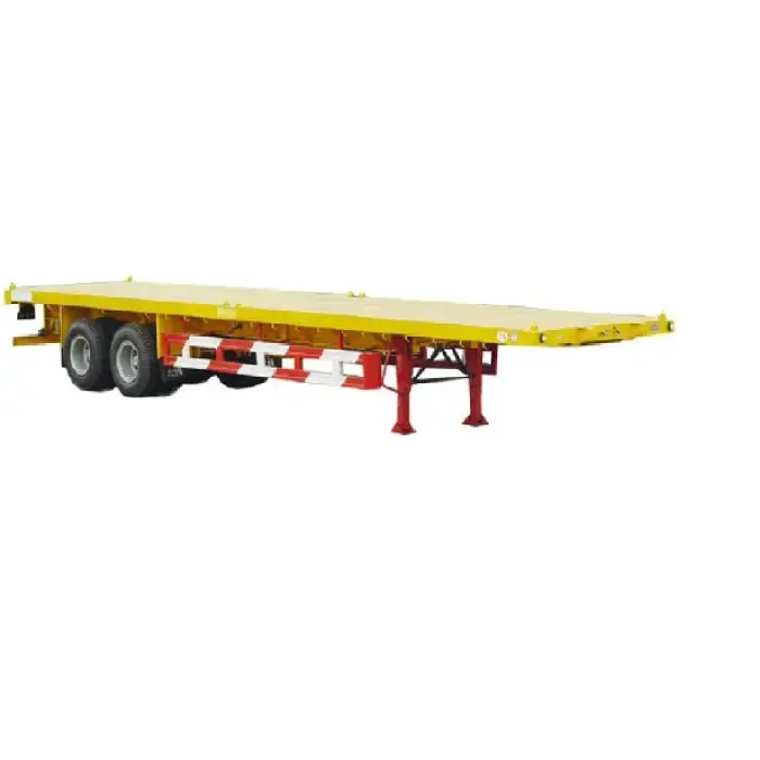 Multi-function 2 axle 12.5m 48ft flatbed semi trailers 40ft for port heavy duty flatbed trailer flatbed truck trailers