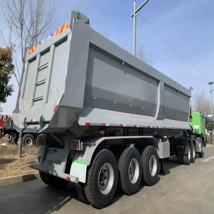 Vehicle Master Factory Cheap Price aluminium tipper trailer 2 axle u shape rear dump truck tipper trailer