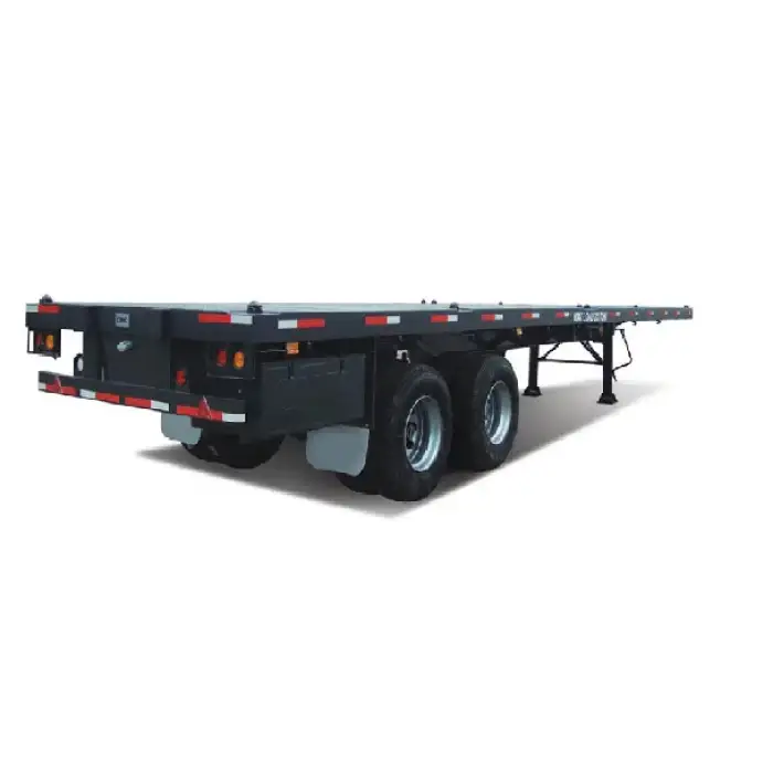 Multi-function 2 axle 12.5m 48ft flatbed semi trailers 40ft for port heavy duty flatbed trailer flatbed truck trailers