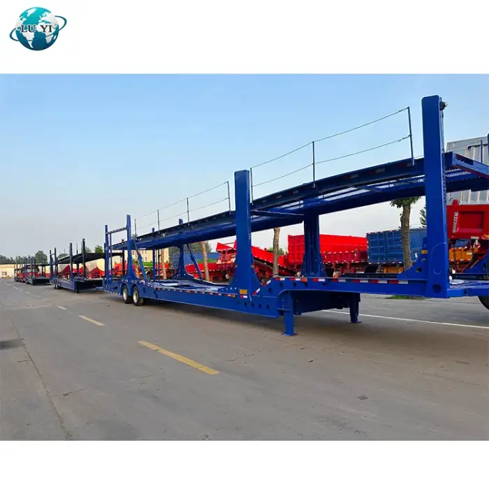 Double Deck 2 Axles Auto Vehicle Transport Chassis Trailers Cars Carrying Semi Trailers