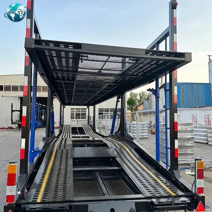 Double Deck 2 Axles Auto Vehicle Transport Chassis Trailers Cars Carrying Semi Trailers