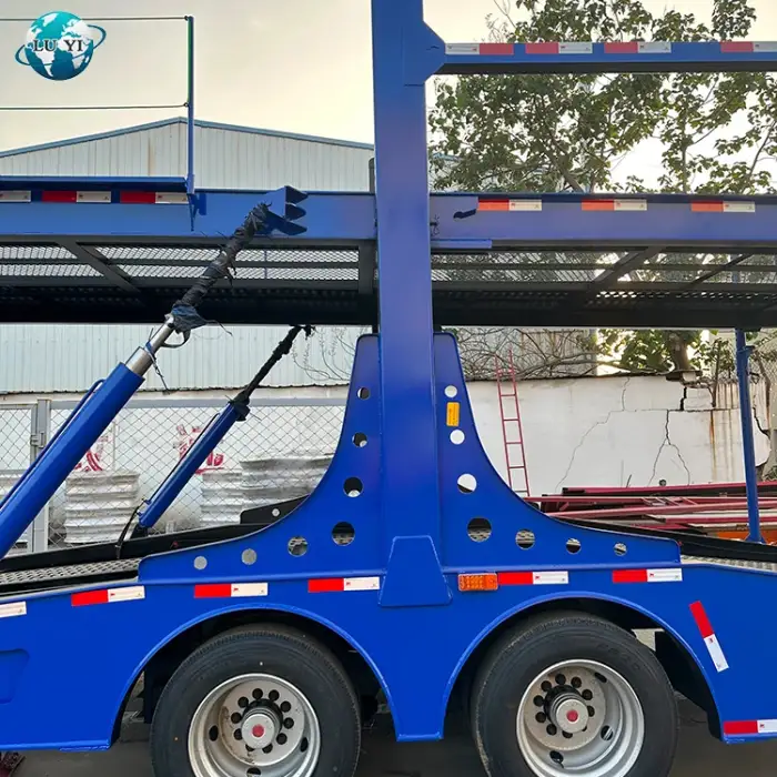 Double Deck 2 Axles Auto Vehicle Transport Chassis Trailers Cars Carrying Semi Trailers