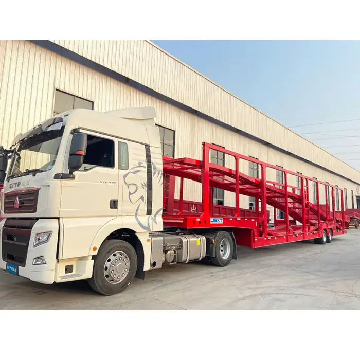 2 Axle 8 Cars Double Deck Car Carrier Transport Semi Truck Trailer