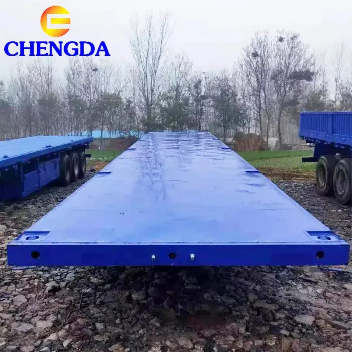 Tri Axle 40FT truck trailer Container Used Flatbed Semi Trailers For Sale