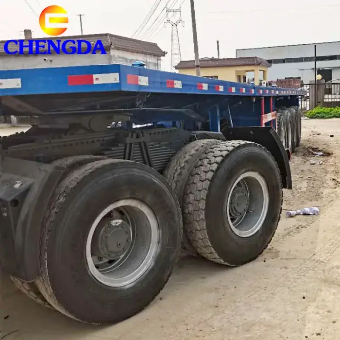 Tri Axle 40FT truck trailer Container Used Flatbed Semi Trailers For Sale