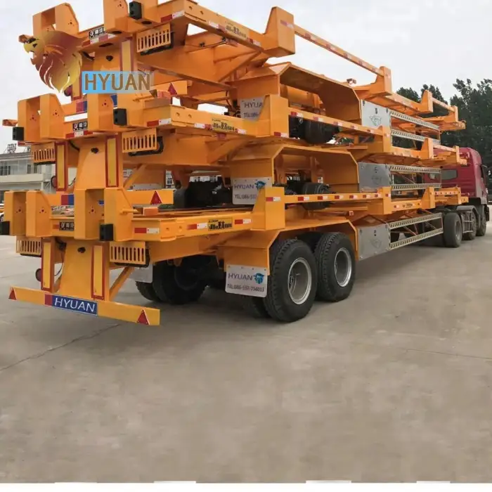 china 2 Axle 3 Axle 20ft 40ft ort used skeleton semi trailer container chassis trailer for sale