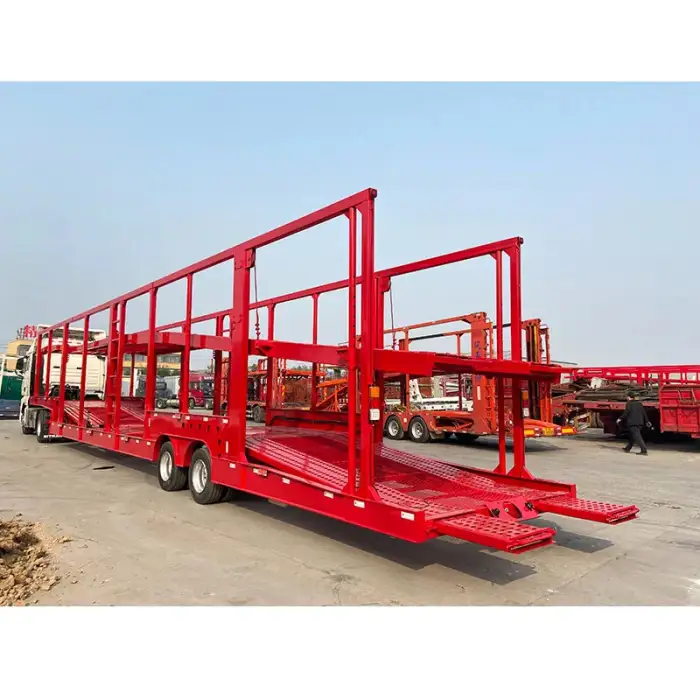 Factory Direct 2 Axle 8 Cars Double Deck Car Carrier Transport Semi Truck Trailer