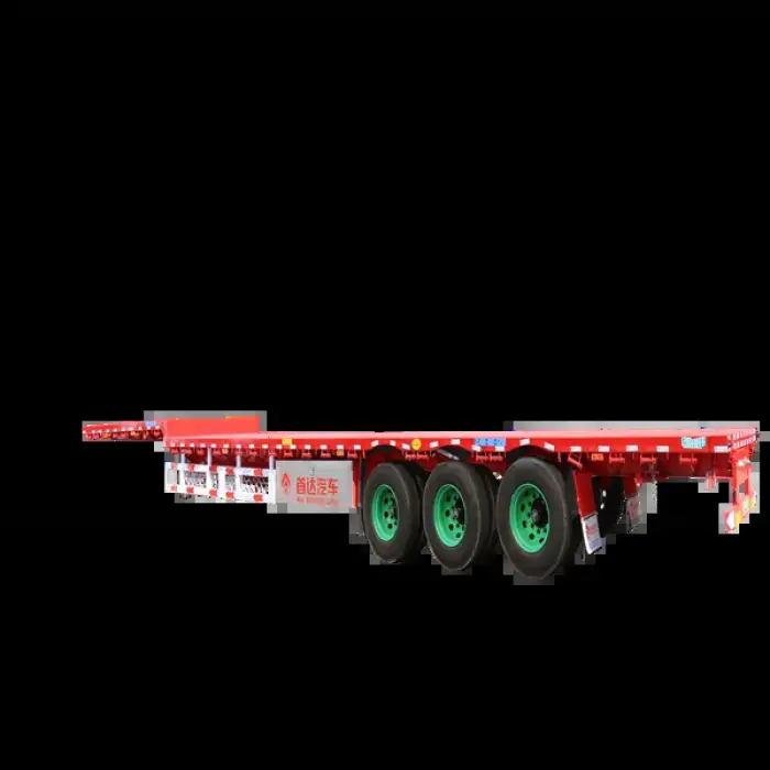 Flatbed Tri-axle Bag Cement Truck 40ft Container Loader Lorry Trailer For Sale In Malaysia