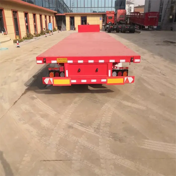 Flatbed Tri-axle Bag Cement Truck 40ft Container Loader Lorry Trailer For Sale In Malaysia