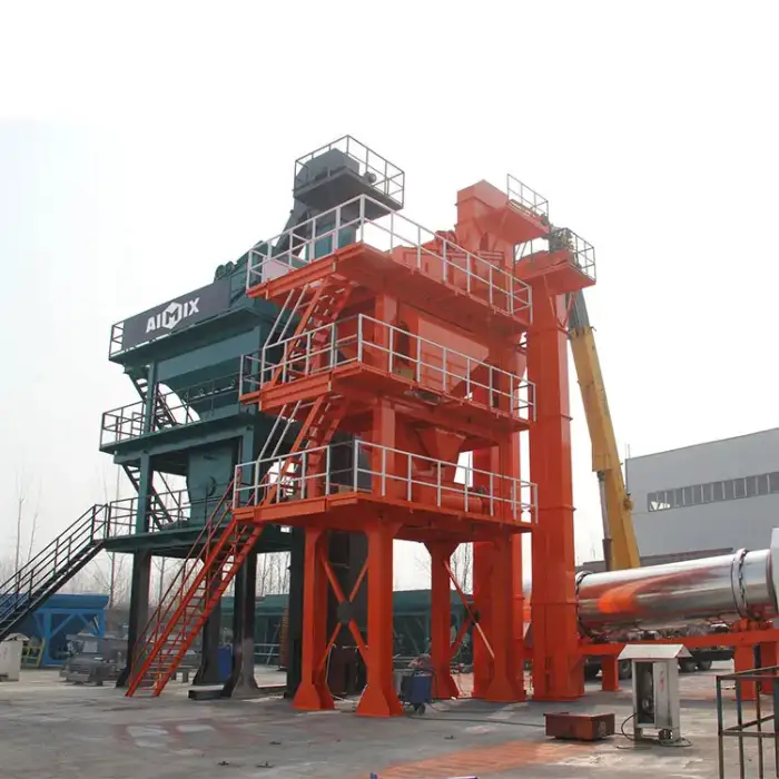 Aimix 80 Ton Per Hour Stationary Type Hot Mix Asphalt Batching Plant For Road Construction