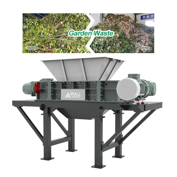 Industrial Double Shaft Shredder for Plastic Bottle Waste Tire Cardboard Metal Drum Recycling Shredding Machine