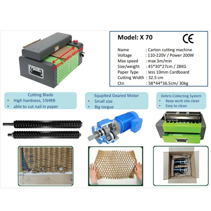 Eco-Friendly Device Recyclable Waste Papers Carton Cutting Shredder Epack X70 X71 X72  Equipment