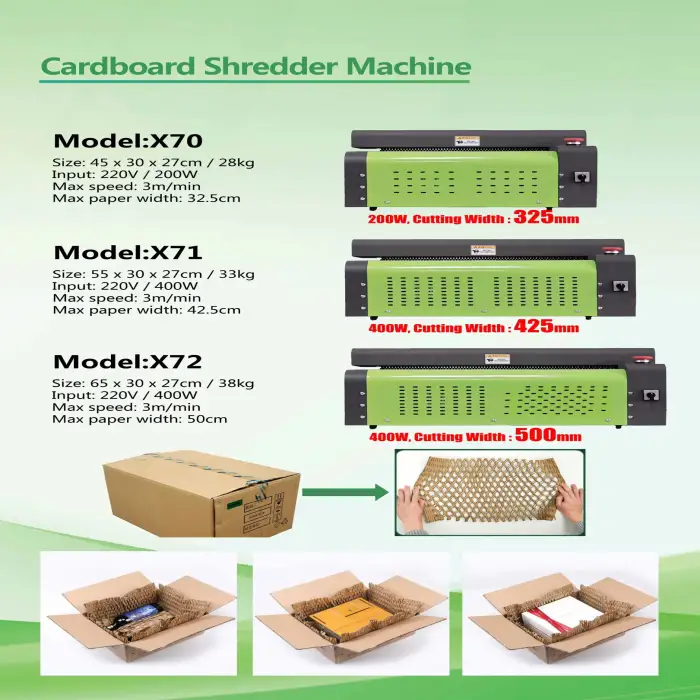 Eco-Friendly Device Recyclable Waste Papers Carton Cutting Shredder Epack X70 X71 X72  Equipment