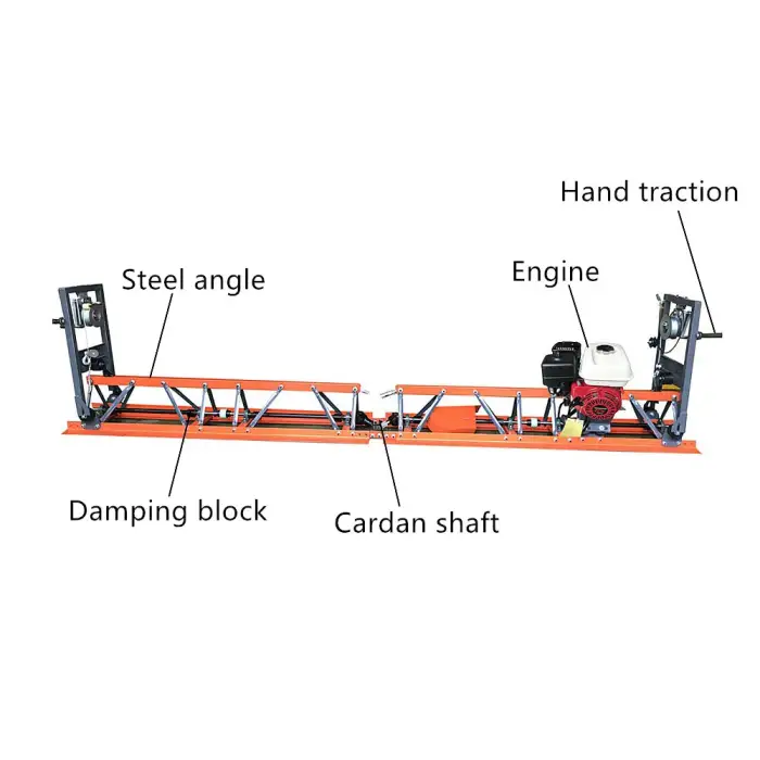 4-18m gasoline engine road construction equipment vibrating concrete truss screed