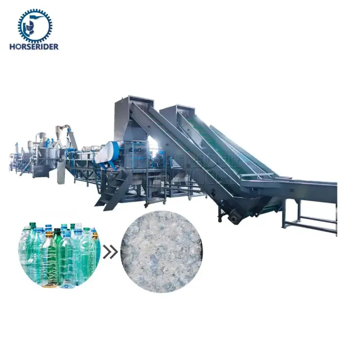 plastic waste recycling machine waste recycling plant pet bottle flakes washing machine crusher machine