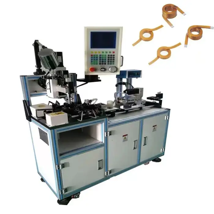 Helical Flat Enameled Copper Coil Bending Machine With Paint Stripping