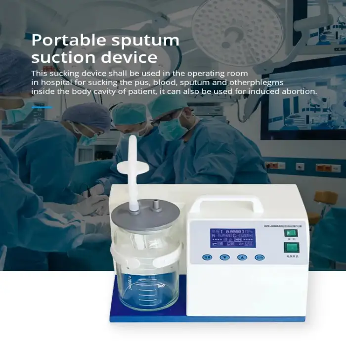 Trolley Medical Use portable medical sputum suction machine at hospital with LCD display