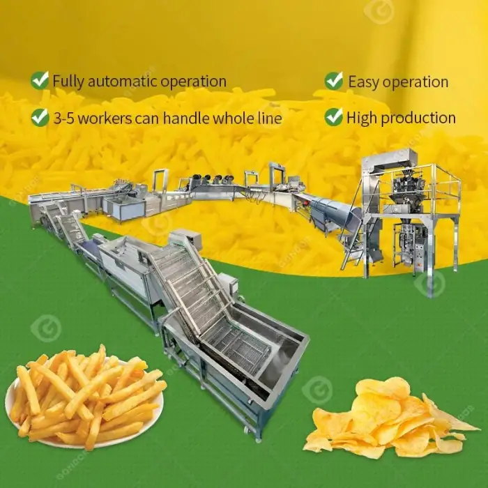 Process Plant Compound Product Line Cook Frozen Manual Crisp Make French Fry Machine for Potato Chip