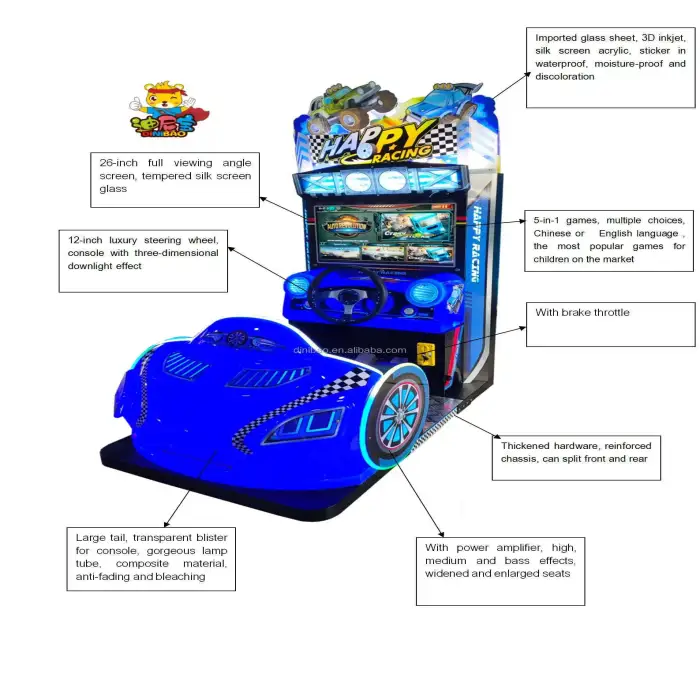 Funpark Indoor 2 Player Arcade Game Machine Coin Operated Video Simulator 3d Racing Car Arcade Console Game Machine