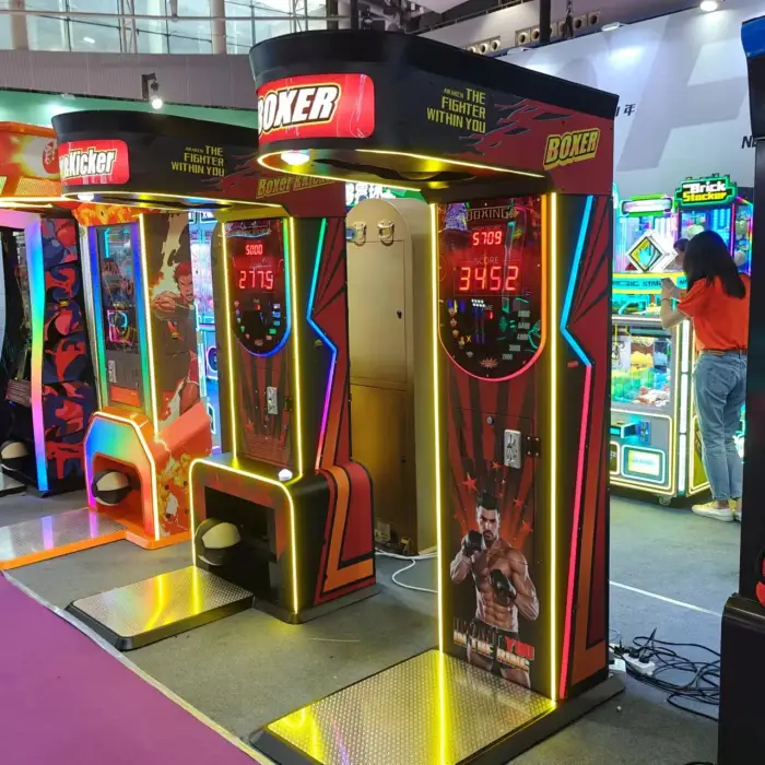 Coin-Operated Boxing Arcade Machine High-Intrigue Punching Game for Fun and Entertainment