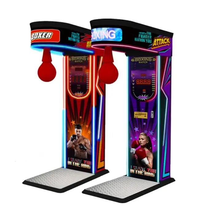 Coin-Operated Boxing Arcade Machine High-Intrigue Punching Game for Fun and Entertainment