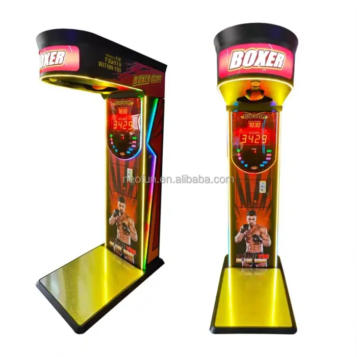 Coin-Operated Boxing Arcade Machine High-Intrigue Punching Game for Fun and Entertainment