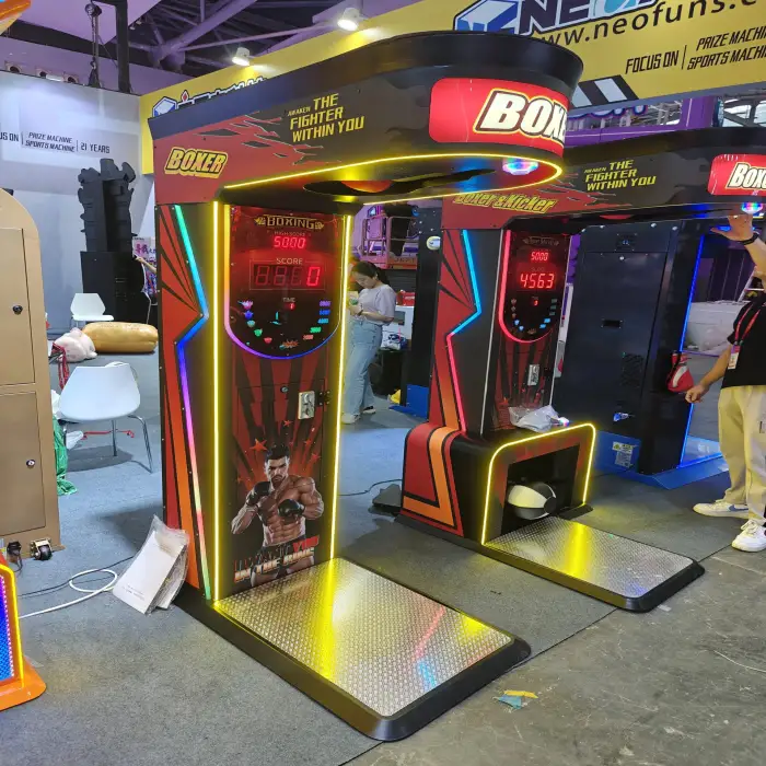 Coin-Operated Boxing Arcade Machine High-Intrigue Punching Game for Fun and Entertainment