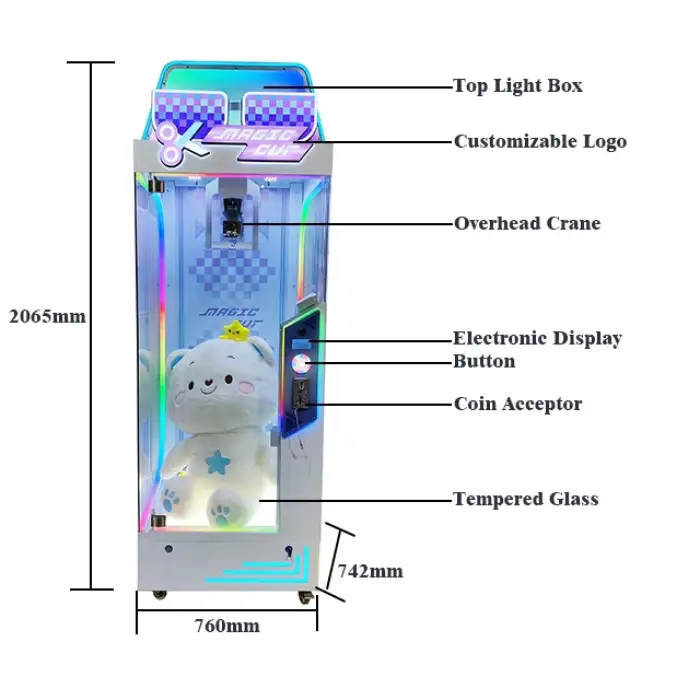 Amusement Park Coin Operated Games Skill Magic Cut 3 Win Arcade Gift Vending Game Machine