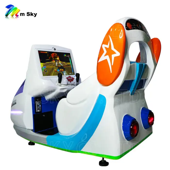 220V Indoor Fiberglass Space Shuttle Kids Video Arcade Game Machine Coin Operated