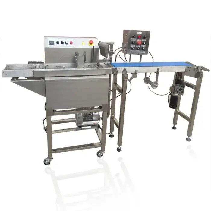 Recommend High Efficiency Chocolate Cake Enrober Chocolate Coating Machine For Shop Store