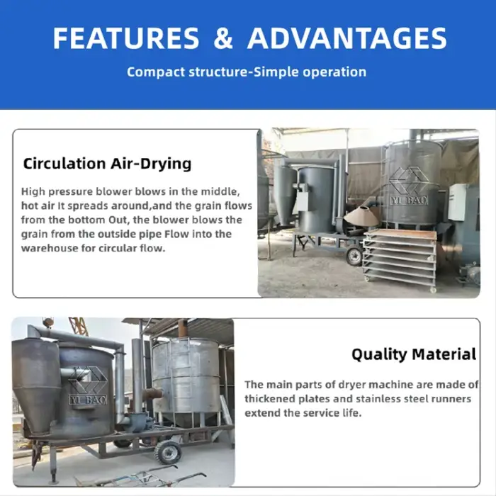 Vertical Cereal Drying machine Coal Natural Gas Fuel of straw Grain dryer machine