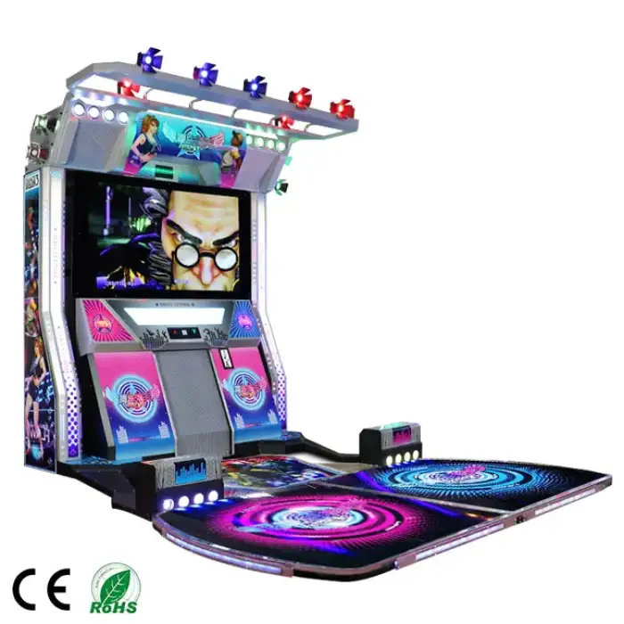 Indoor game center entertainment equipment 2 players interactive game coin operated arcade dance game machine