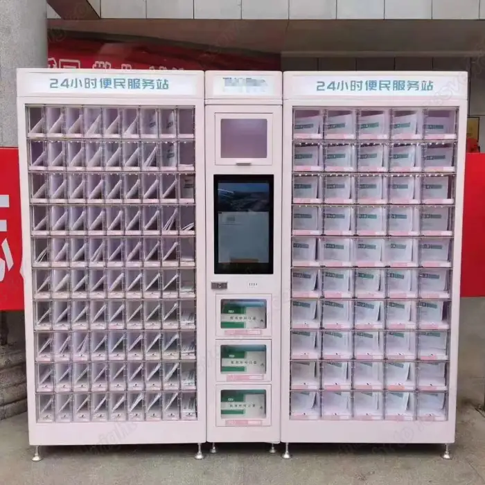 Full box gaming vending machine with electronic touch screen supporting digital customization and credit card payment