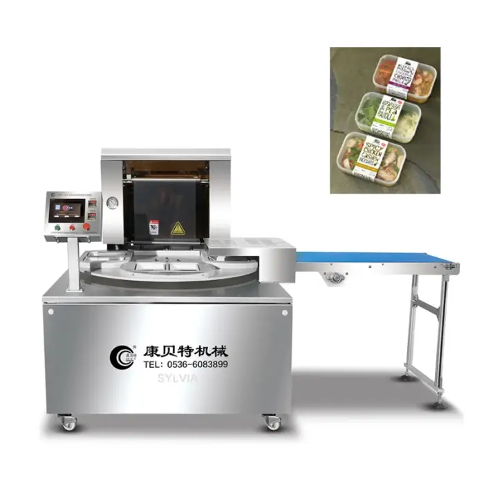 MAP Vacuum Tray Sealer Modified Atmosphere Packaging Machine Rotary Vacuum Food Tray Sealing Machine with Gas Filling